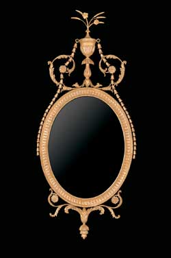 George III Hepplewhite Oval Mirror
