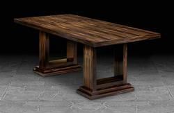 Dining Table with Deco Column in Crown Macassar Ebony