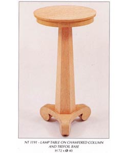 Lamp Table on Chamfered Column and Trefoil Base