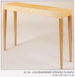 Contemporary Tapered Leg Console with Leg Detail