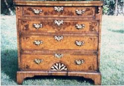 Burr Walnut Bachelor's Chest with Working Flip Top
