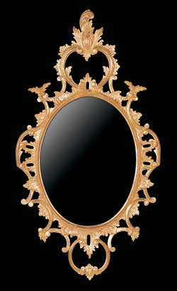 George III Chippendale Oval Mirror