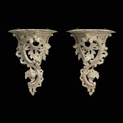 Chippendale Carved Painted Wall Bracket