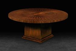 Circular Table in Quartered Macassar Ebony