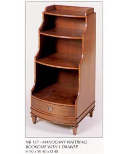 Mahogany Waterfall Bookcase