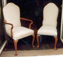 Cabriole Leg Camel Back/Arm Chair