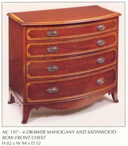 4 Drawer Bow-Front Chest