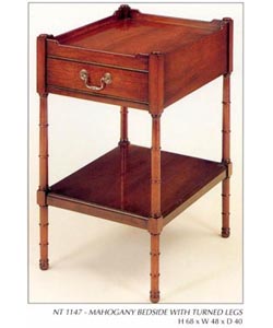 Mahogany Bedside with Turned Legs