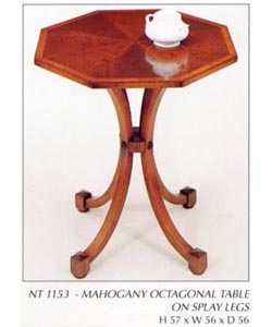 Mahogany Octagonal Table on Splay Legs