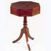Octagonal Mahogany Drum Table with One Drawer
