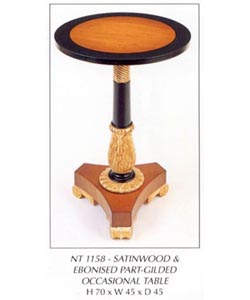 Satinwood & Ebonised Part-Gilded Occasional Table