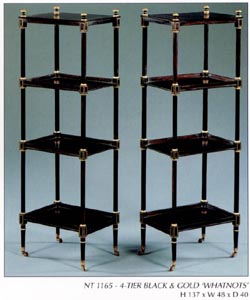 4 Tier Black and Gold 'Whatnots'