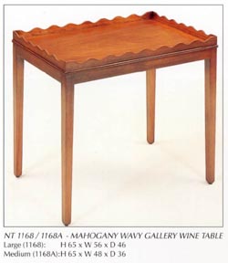 Mahogany Wavy Gallery Wine Table