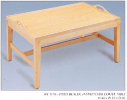 Fixed Butler, H-Stretcher Coffee Table