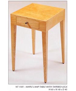 Maple Lamp Table with Tapered Legs