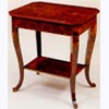 2-Tier Lamp Table with Out swept Legs in Burr Elm