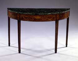 Marquetry inlaid console table