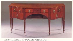 Mahogany Sideboard/Reeded Legs