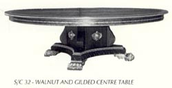 Walnut and Gilded Centre Table