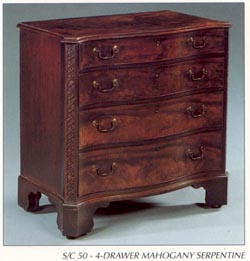 4 Drawer Mahogany Serpentine