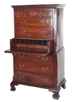 Georgian Secretaire Chest on Chest