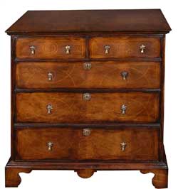 William & Mary 5-drawer Chest