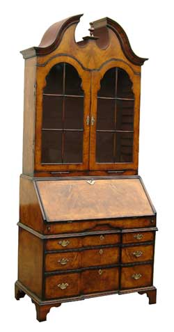 George 1st Block Front Bureau Bookcase