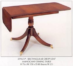 Rectangular Drop-Leaf Mahogany Dining Table